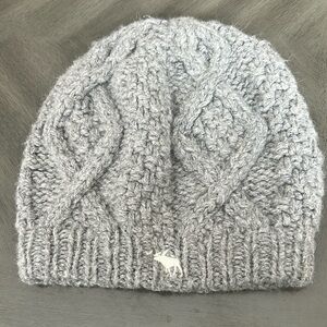 Abercrombie & Fitch women's grey cable knit beanie hat one size unisex